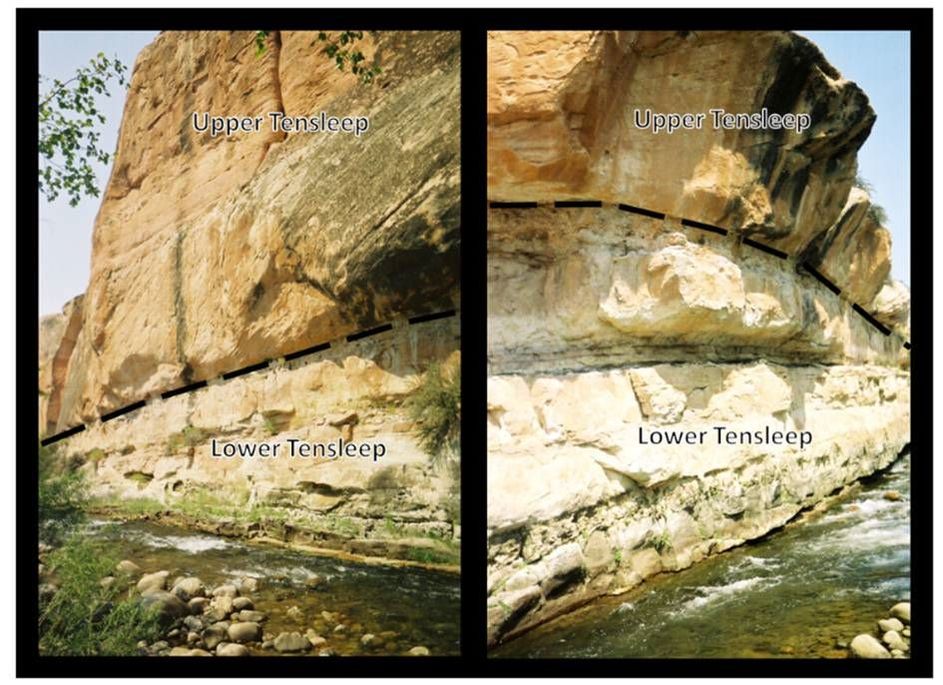 Pictures of Pennsylvanian Tensleep Formation along Tensleep Creek