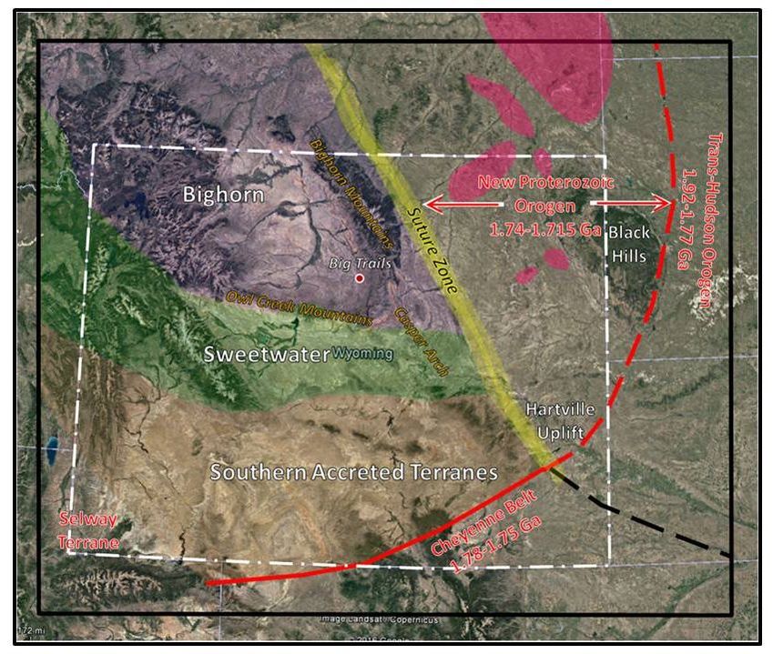 Tectonic map of Archean Wyoming Craton