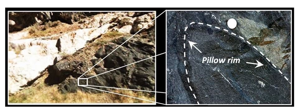 Pictures of Precambrian remnant pillow structure, Wind River Canyon, Hot Springs County, Wyoming