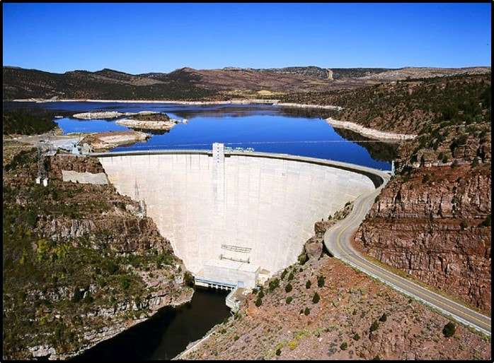 Picture of Flaming Gorge Dam and Proterozoic rocks, Utah