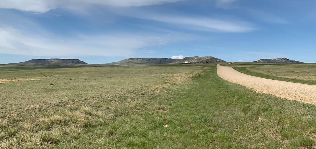 West view of Pumpkin Buttes with South Butte, South Middle Butte, Indian Butte and North Middle Butte, Campbell County, Wyoming