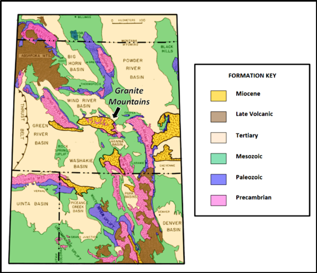 Geology map of northern and central Rocky Mountains