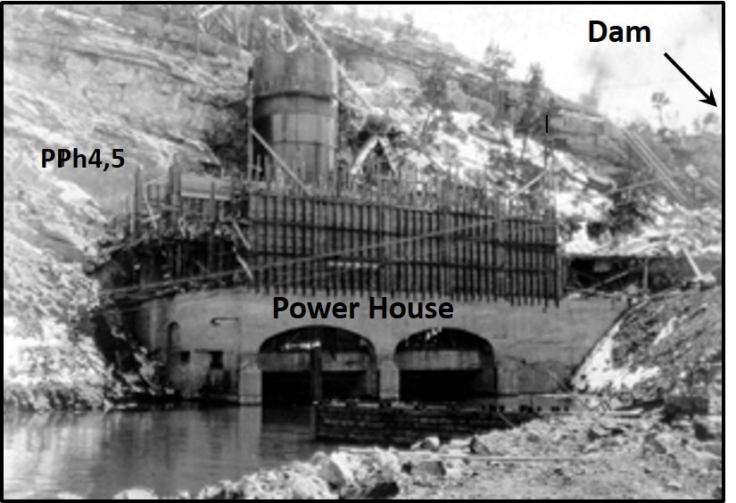 Picture of Guernsey Dam and power plant under construction, Wyoming