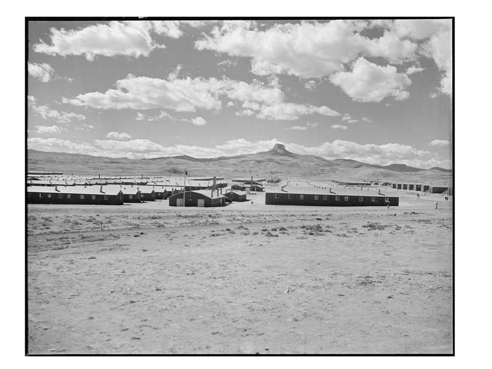 Picture of Heart Mountain Relocation Camp in 1942, Park County, Wyoming