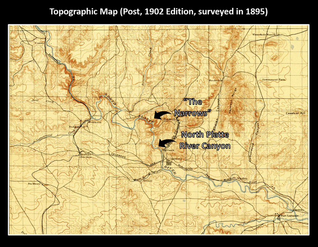 Topographic map of North Platte River prior to Guernsey and Glendo dams, 1903, Wyoming