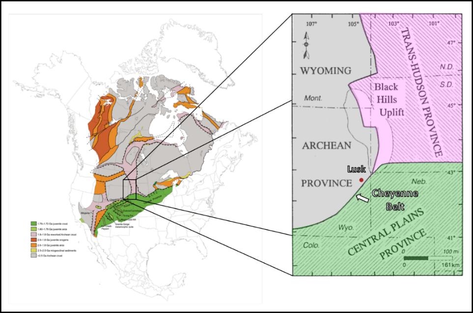 Geologic map of North America Precambrian 1.7 billion years ago 