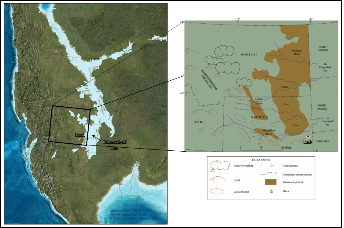 Paleogeography maps of Late Cretaceous North America and northern Rockies