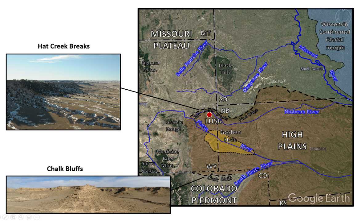 Map and pictures of High Plains of Middle Rocky Mountain Province 