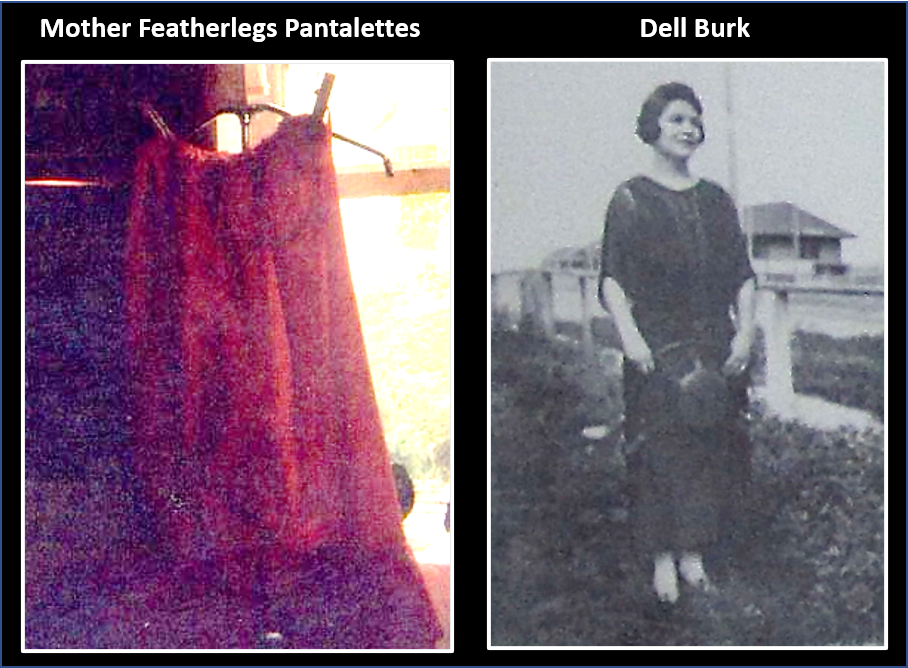 Picture of Mother Featherlegs pantalettes and Dell Burke