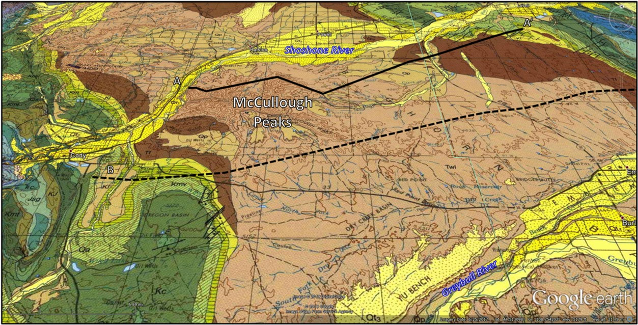 Geologic map of McCullough Peaks area, Park County, Wyoming