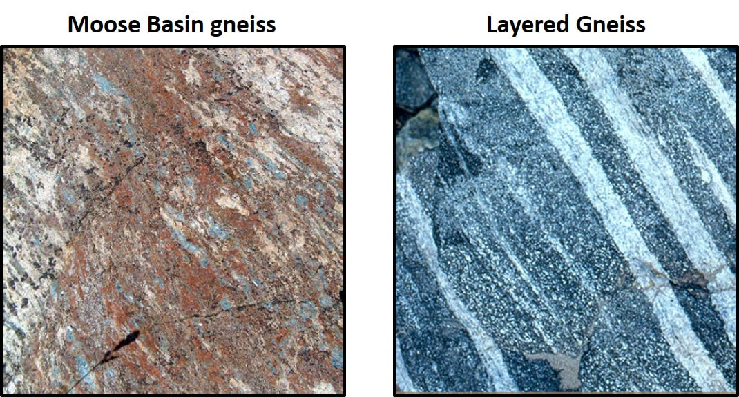 Picture of Archean Moose Basin gneiss and Layered Gneiss, Teton Range, Wyoming
