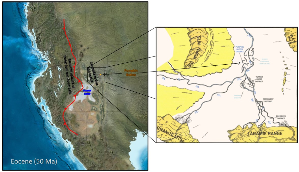 Paleogeographic maps of Middle to Late Eocene Wasatch Formation