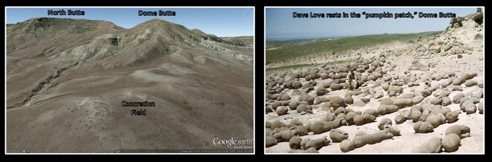 Pictures of concretions at Pumpkin Buttes, Wyoming