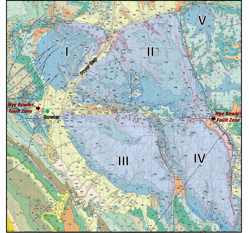 Geologic map of Pryor Mountains area, Montana