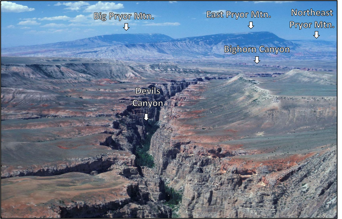 Picture of Pryor Mountains with Devils Canyon in foreground, Montana
