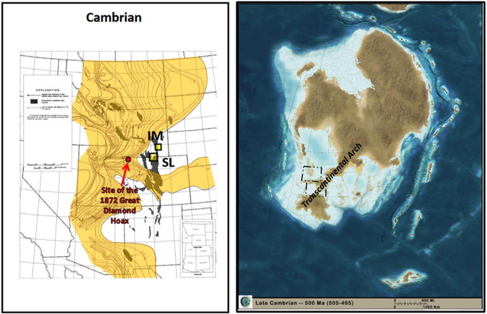 Maps of Cambrian distribution in Rockies and Cambrian Paleogeography 