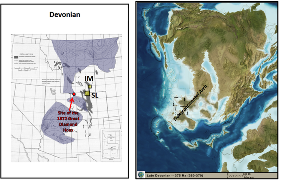 Maps of Devonian distribution in Rockies and Devonian Paleogeography 
