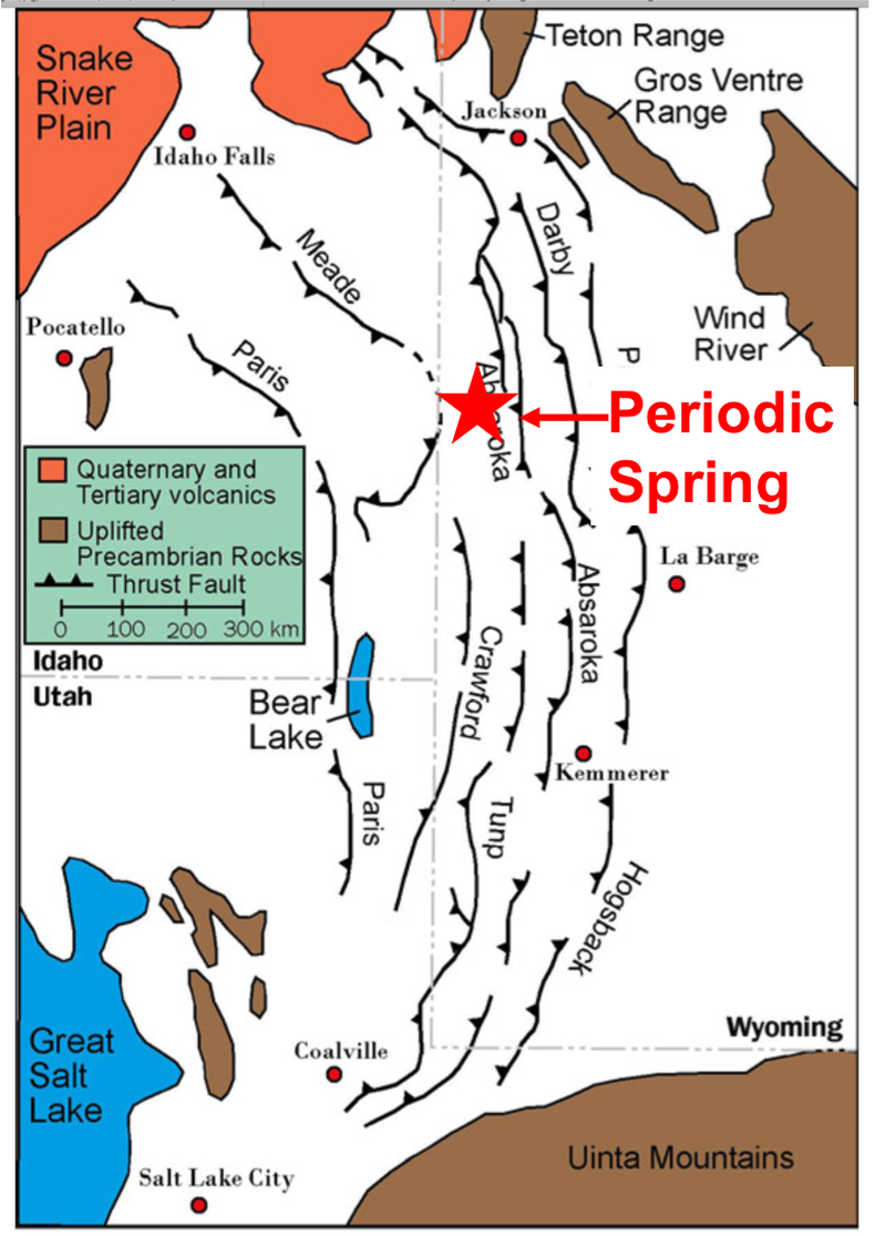 Geologic map of Overthrust Belt in Wyoming, Idaho and Utah 