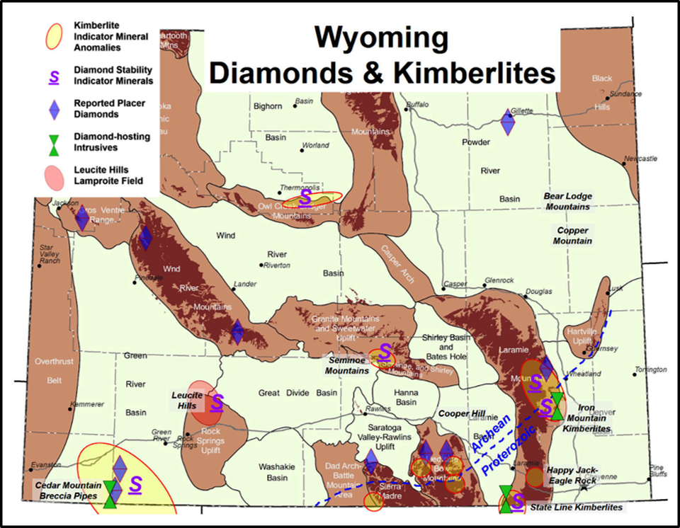 Geologic map of Wyoming Diamonds and Kimberlites
