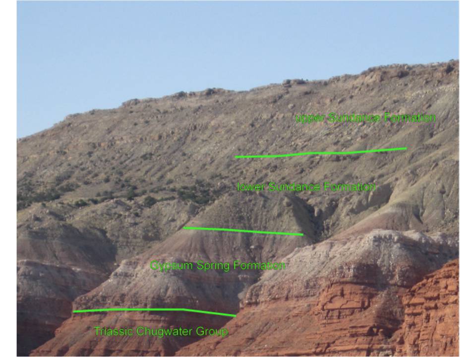 Picture Middle to Late Jurassic Gypsum Spring and Sundance Formations, eastern Bighorn Basin