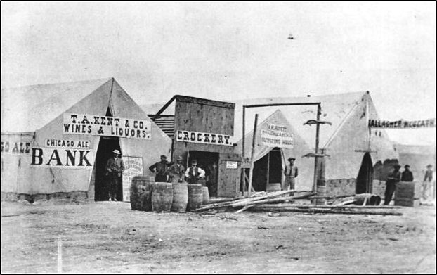 Main Street in Benton, 1868, Wyoming