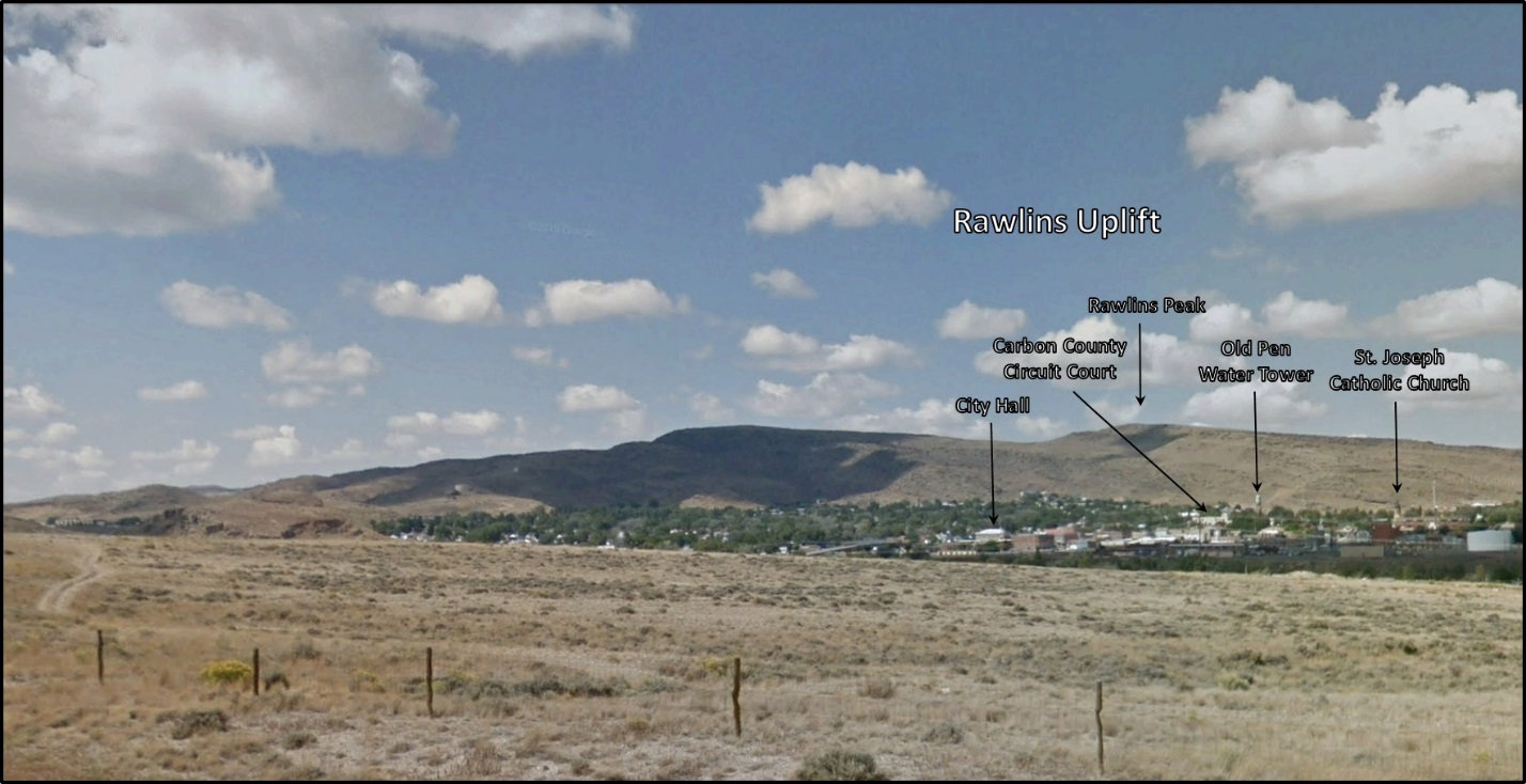 Northwest view of Rawlins Uplift, Carbon County, Wyoming
