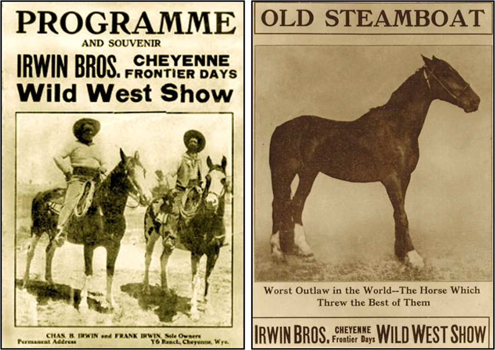 Historic posters for Cheyenne Frontier Days and horse named Showboat 
