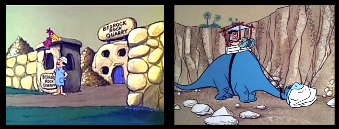 Cartoons of Bedrock rock quarry