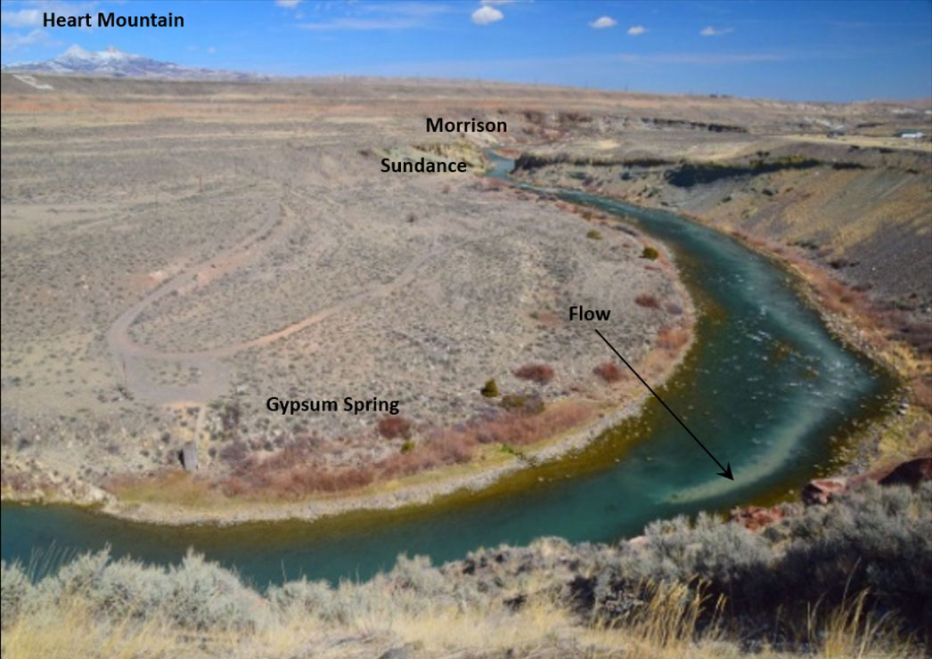 Picture hydrothermal flow plume in Shoshone River, Park County, Wyoming
