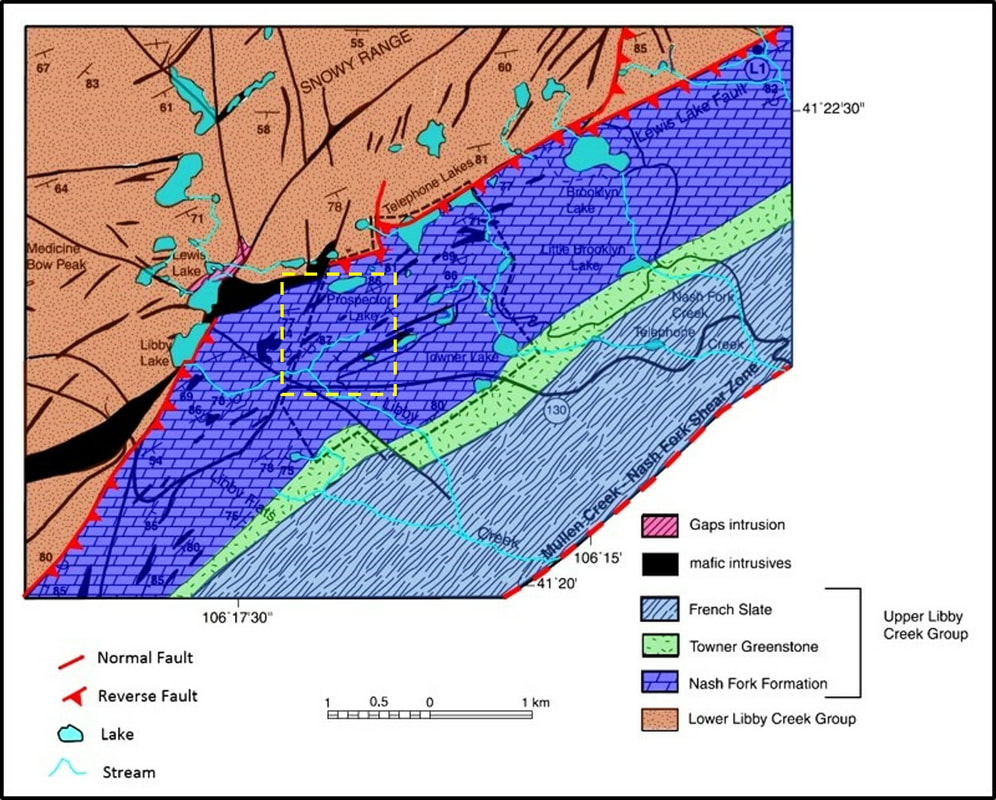Geologic map of the Snowy Range stromatolites, Albany County, Wyoming