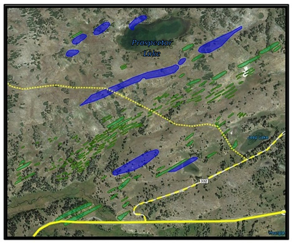 Map of Snowy Range Nash Fork Formation stromatolite bioherms, Albany County, Wyoming