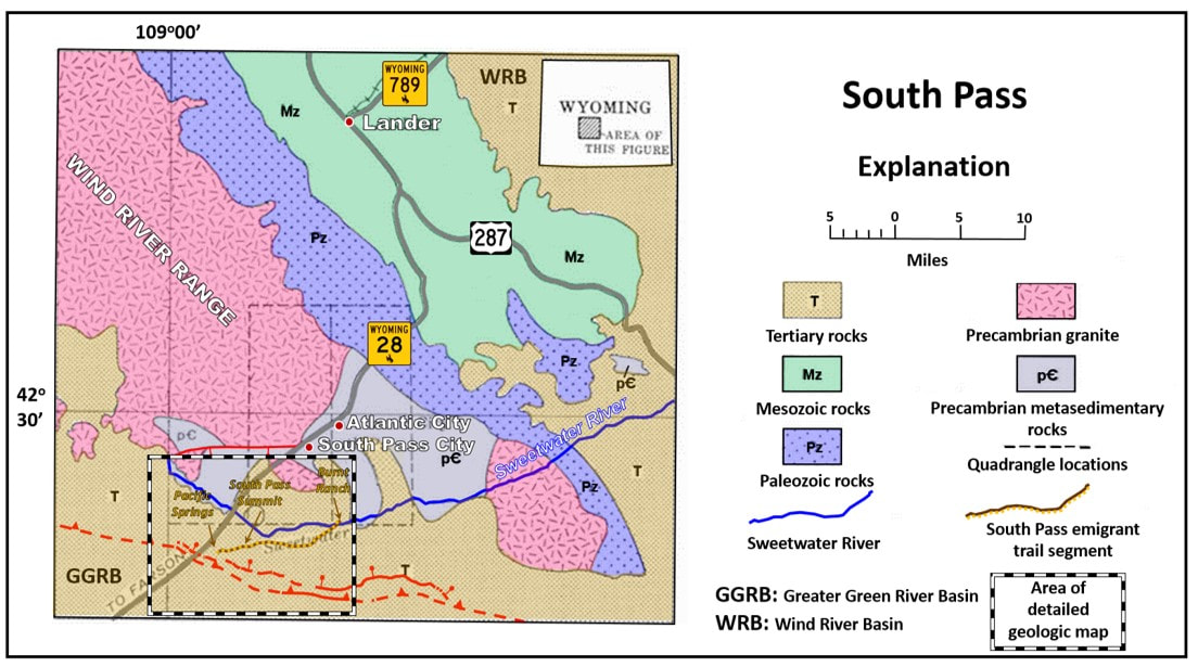 Generalized geologic map of South Pass area, Wyoming