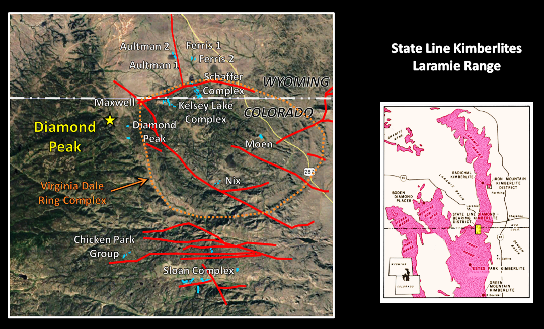 Map of Wyoming-Colorado State Line Kimberlite District