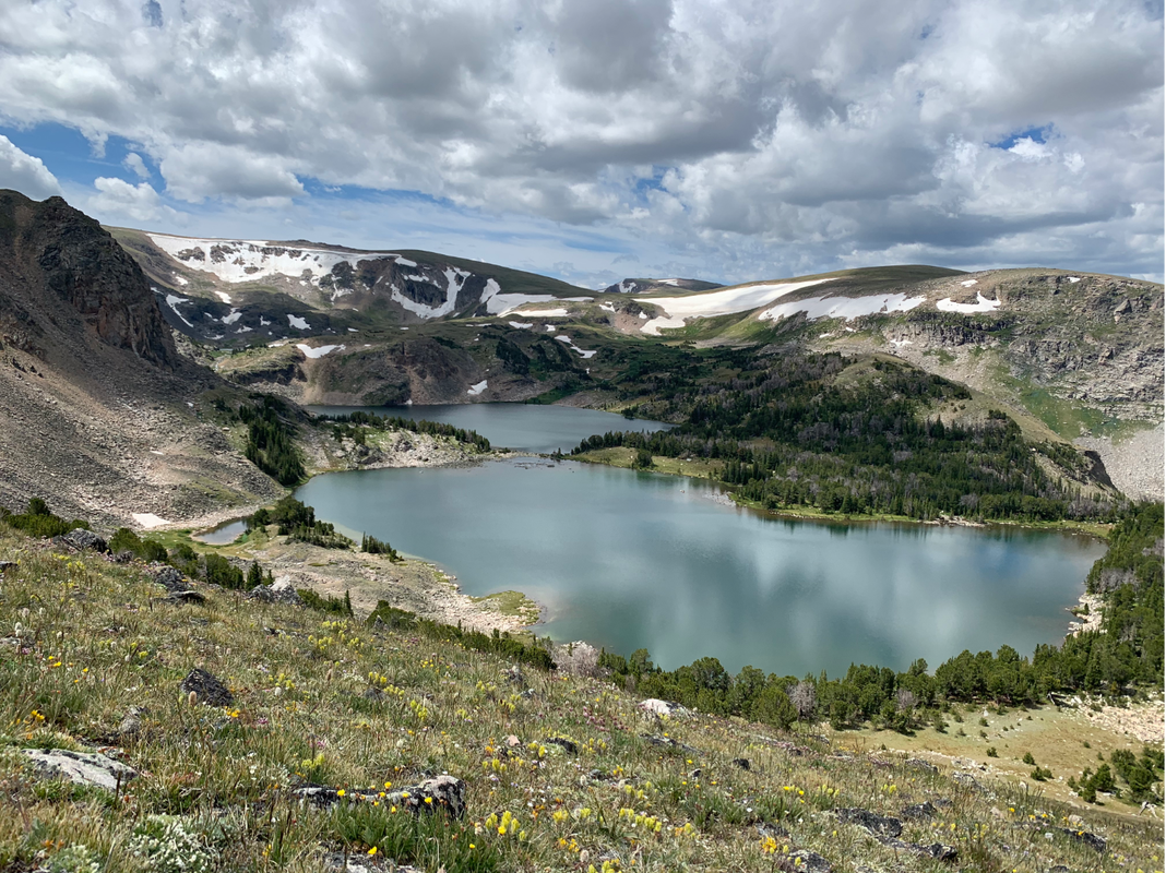 Twin Lakes in Beartooth Mountains, Wyoming
