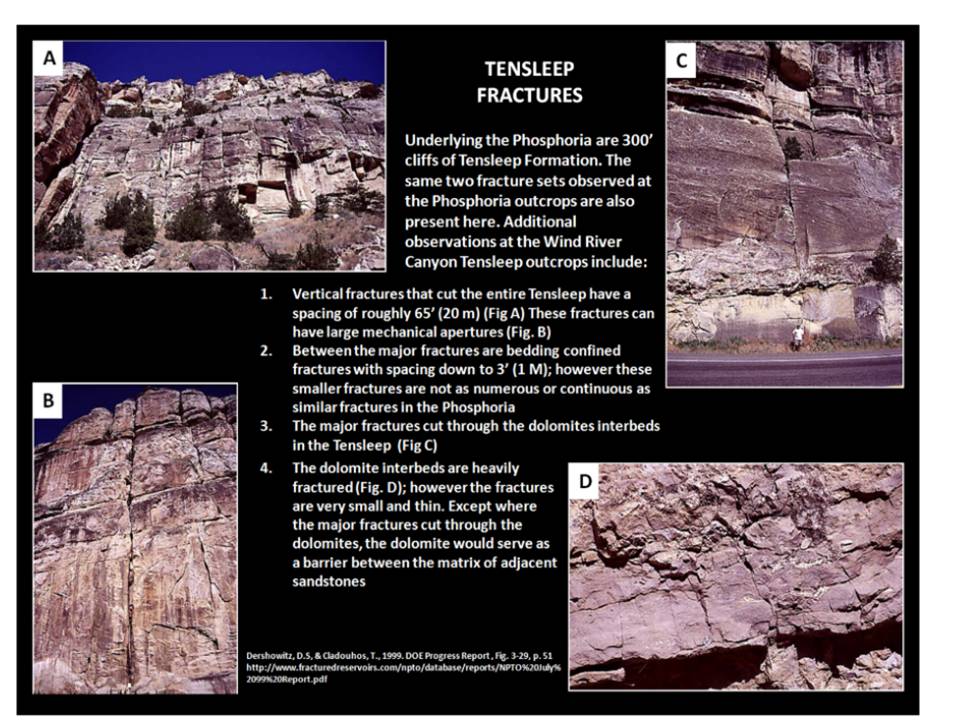Pictures of fractures in PennsylvanianTensleep Sandstone, Wind River Canyon, Hot Springs County, Wyoming