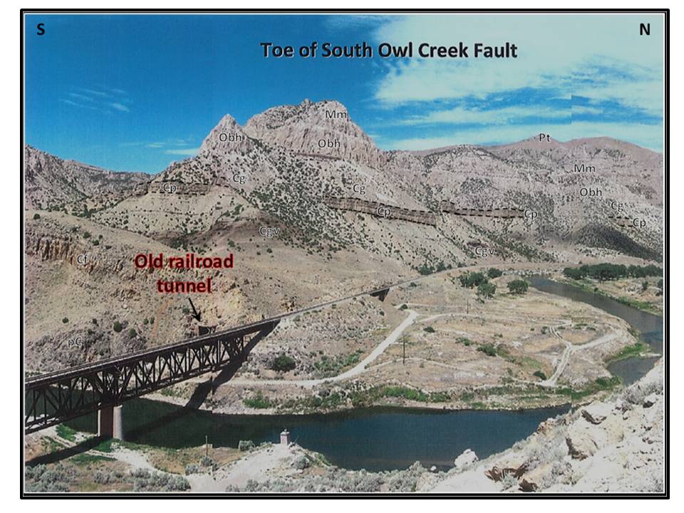 Picture Boysen fault complex near Boysen Dam, Wyoming