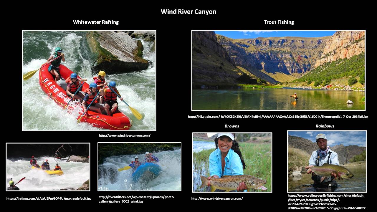 Pictures Wind River Canyon rafting and fishing, Hot Springs County, Wyoming