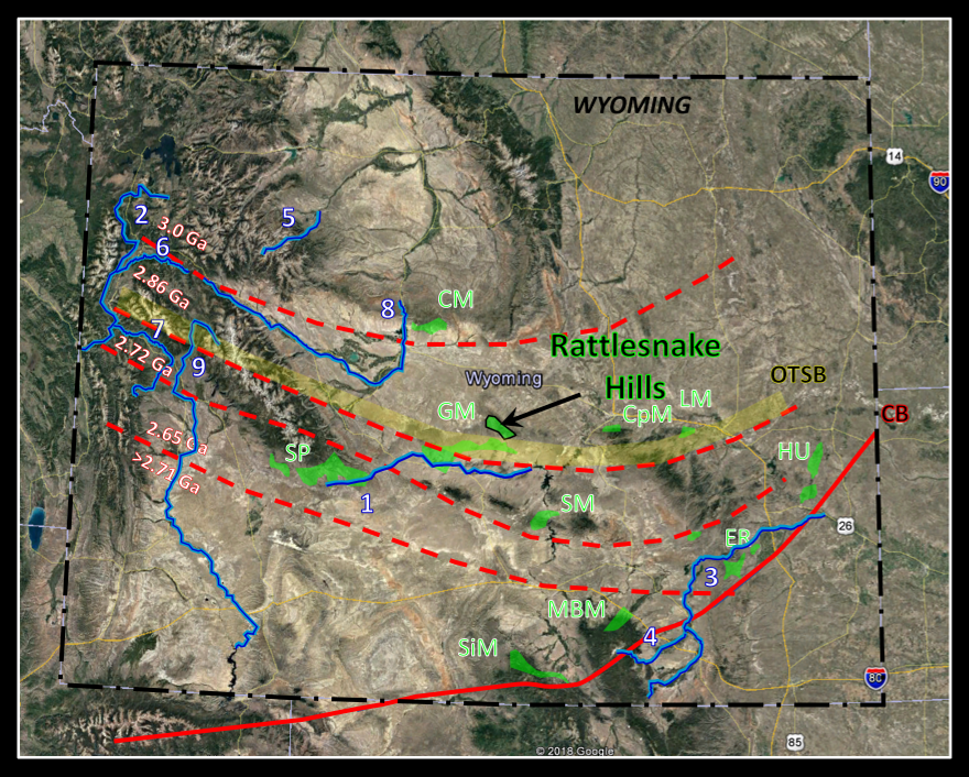 Map of Wyoming Greenstone Belts
