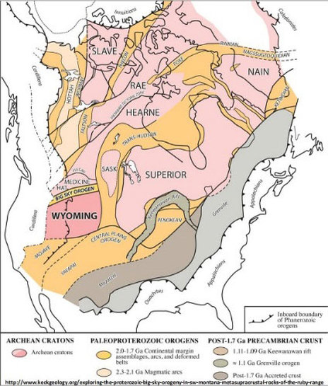 Geologic map of North America Precambrian rocks
