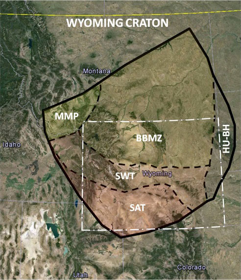 Geologic map Wyoming Precambrian Craton